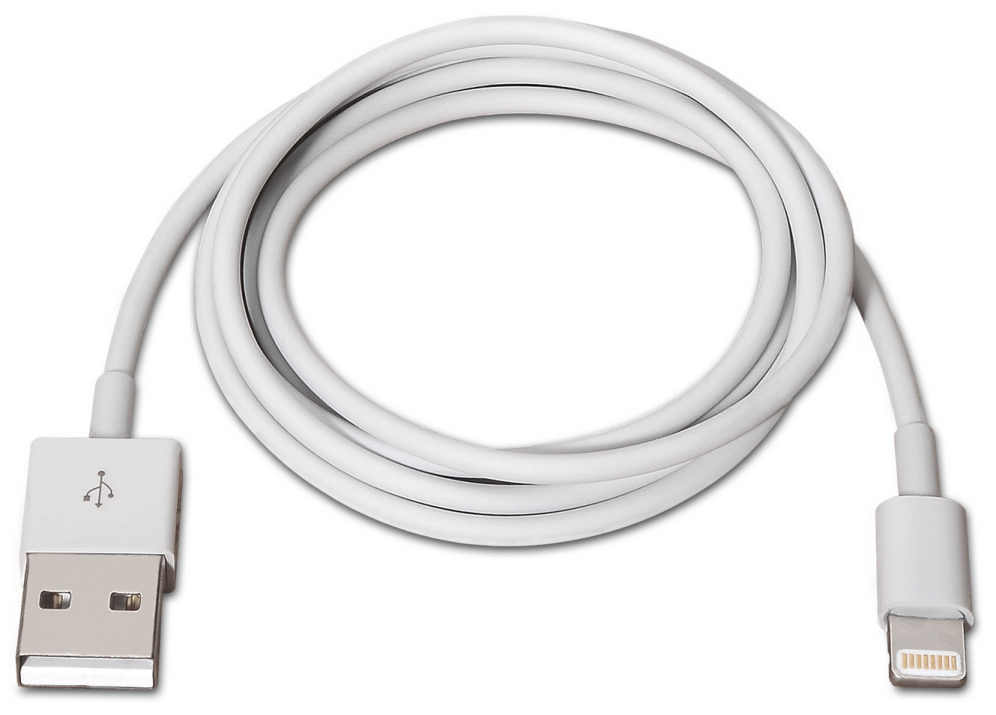 AISENS A102-0036 cable de conector Lightning 2 m Blanco