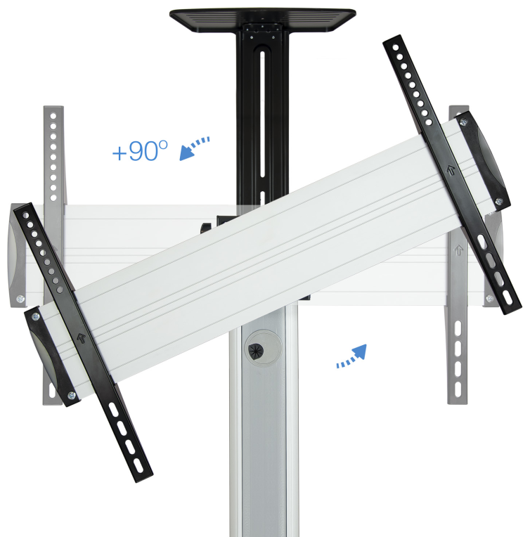 TooQ FS1870M-B soporte para pantalla de senalizacion 94 cm (37'') Negro, Plata