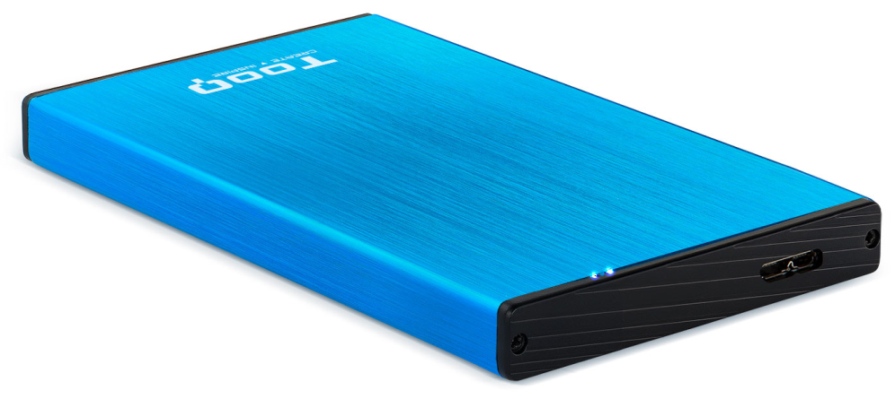 TooQ TQE-2527BL caja para disco duro externo Caja de disco duro (HDD) Negro, Azul 2.5''