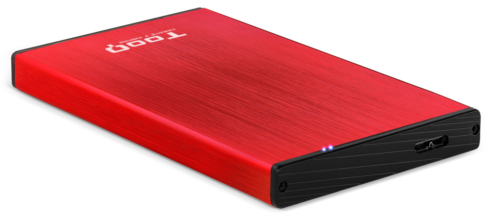 TooQ TQE-2527R caja para disco duro externo Caja de disco duro (HDD) Negro, Rojo 2.5''