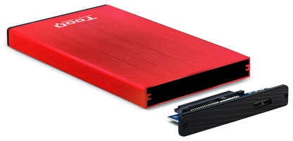 TooQ TQE-2527R caja para disco duro externo Caja de disco duro (HDD) Negro, Rojo 2.5''