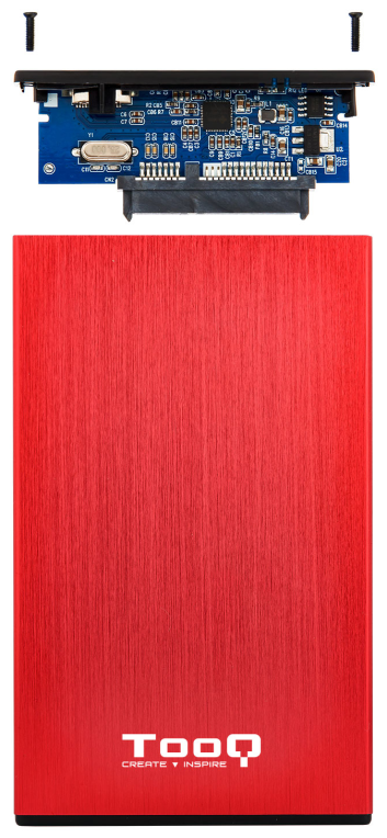 TooQ TQE-2527R caja para disco duro externo Caja de disco duro (HDD) Negro, Rojo 2.5''