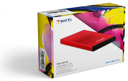 TooQ TQE-2527R caja para disco duro externo Caja de disco duro (HDD) Negro, Rojo 2.5''