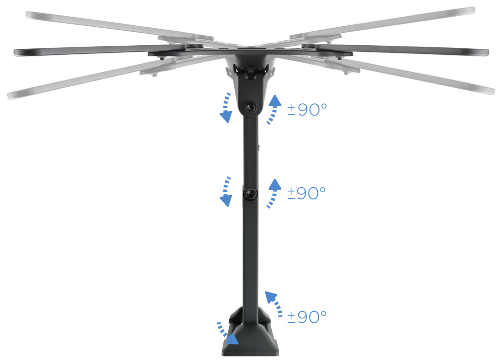 TooQ Soporte Giratorio e Inclinable para Monitor / TV LCD, Plasma de 23a- 55a, con Tres Pivotes, Negro