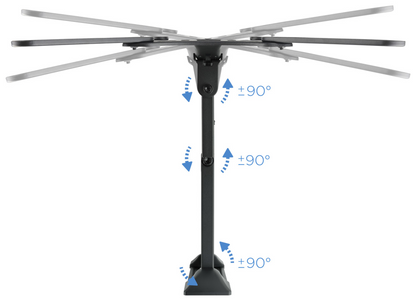 TooQ Soporte Giratorio e Inclinable para Monitor / TV LCD, Plasma de 23a- 55a, con Tres Pivotes, Negro