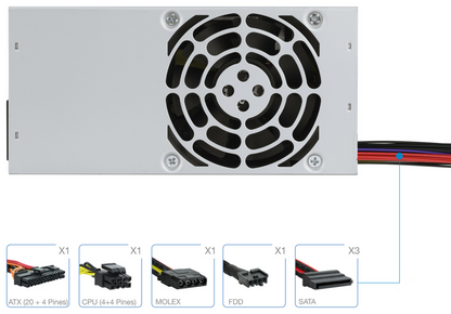 TooQ Ecopower II TFX OEM unidad de fuente de alimentacion 500 W 20+4 pin ATX Plata