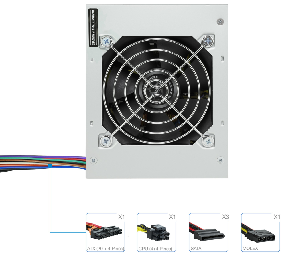 TooQ Fonte Ecopower II unidad de fuente de alimentacion 500 W 20+4 pin ATX SFX Plata