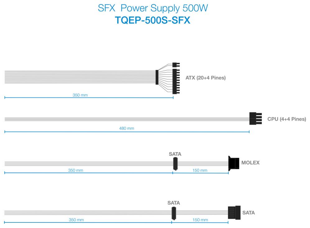 TooQ Fonte Ecopower II unidad de fuente de alimentacion 500 W 20+4 pin ATX SFX Plata