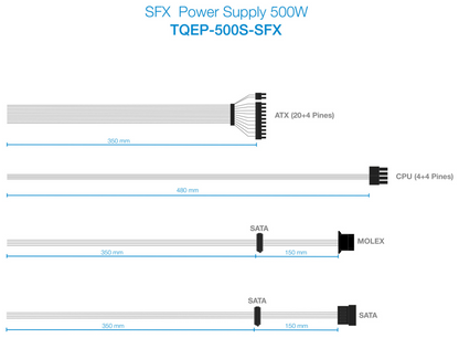 TooQ Fonte Ecopower II unidad de fuente de alimentacion 500 W 20+4 pin ATX SFX Plata