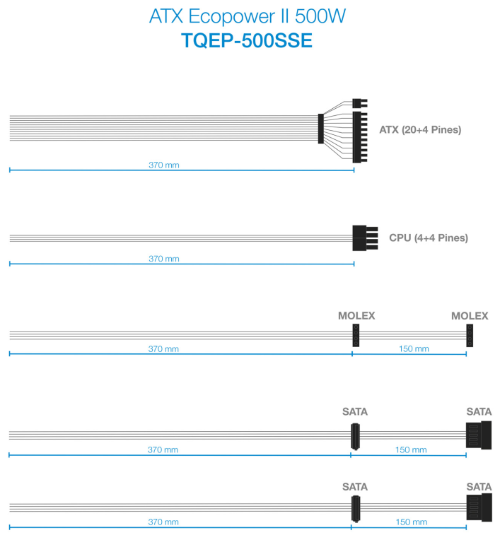 TooQ TQEP-500SSE unidad de fuente de alimentacion 500 W 24-pin ATX ATX Plata