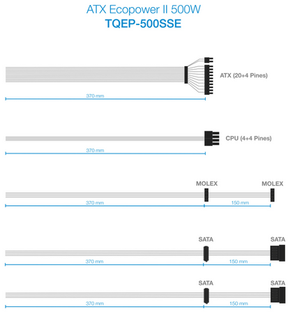 TooQ TQEP-500SSE unidad de fuente de alimentacion 500 W 24-pin ATX ATX Plata