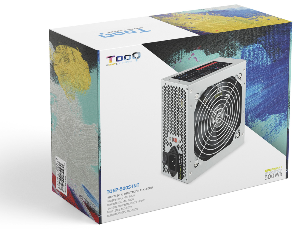 TooQ TQEP-500S-INT unidad de fuente de alimentacion 500 W 24-pin ATX ATX Plata