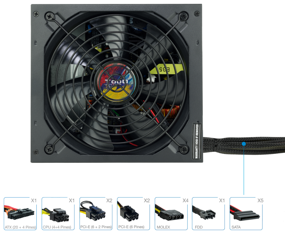 TooQ TQAPOLO-750SP unidad de fuente de alimentacion 750 W 20+4 pin ATX ATX Negro