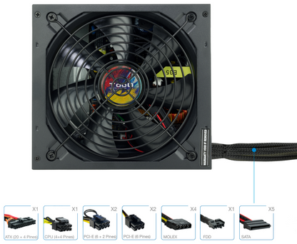 TooQ TQAPOLO-750SP unidad de fuente de alimentacion 750 W 20+4 pin ATX ATX Negro