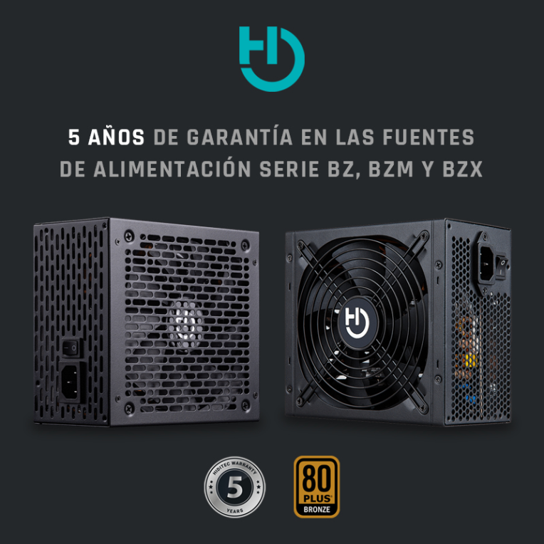 Hiditec BZ-650 80Plus Bronze unidad de fuente de alimentacion 650 W 20+4 pin ATX ATX Negro
