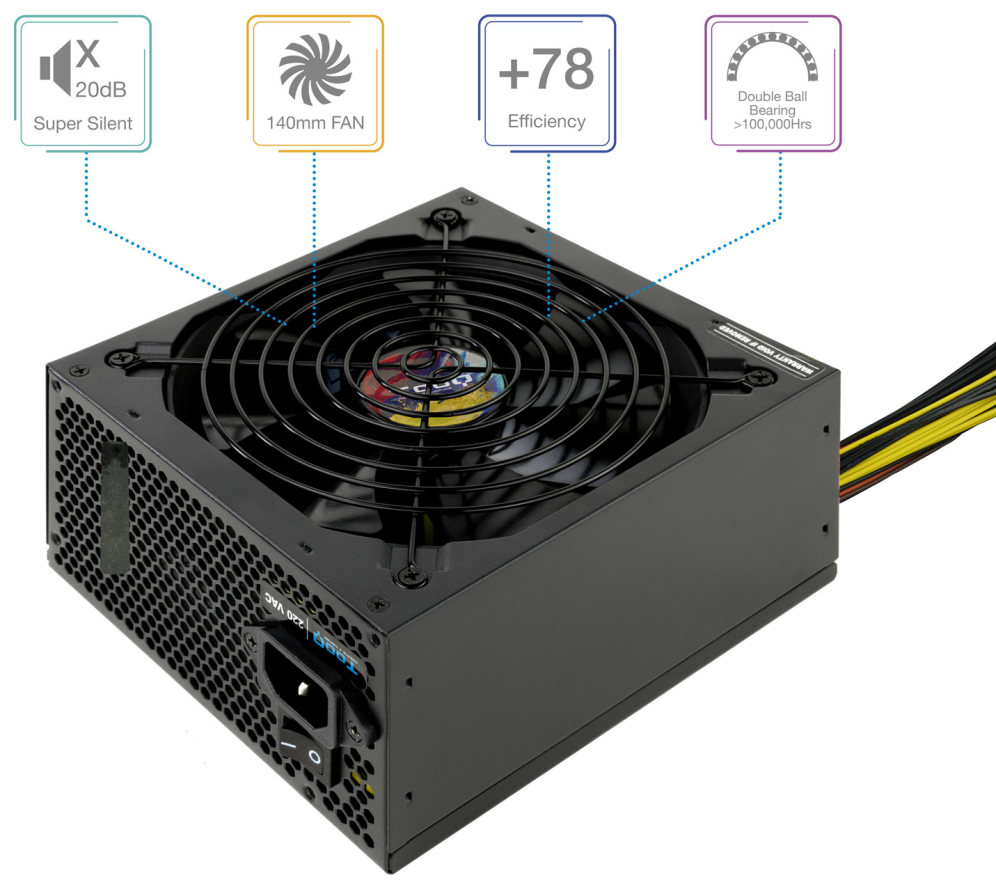 TooQ TQAPOLO-650SP unidad de fuente de alimentacion 650 W 20+4 pin ATX ATX Negro
