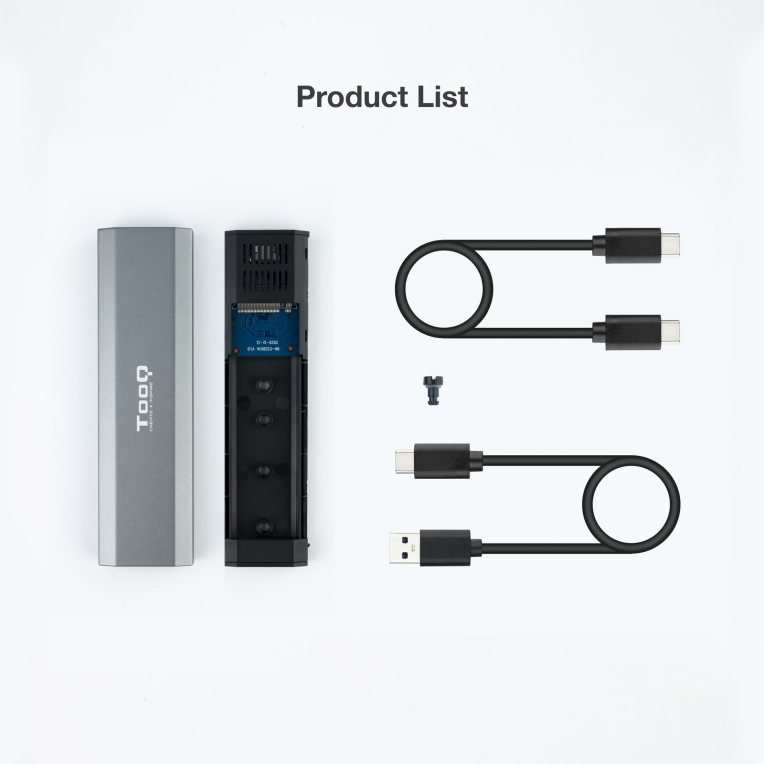 TooQ Shura Caja externa para unidad de estado solido (SSD) Gris M.2