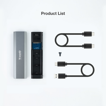 TooQ Shura Caja externa para unidad de estado solido (SSD) Gris M.2