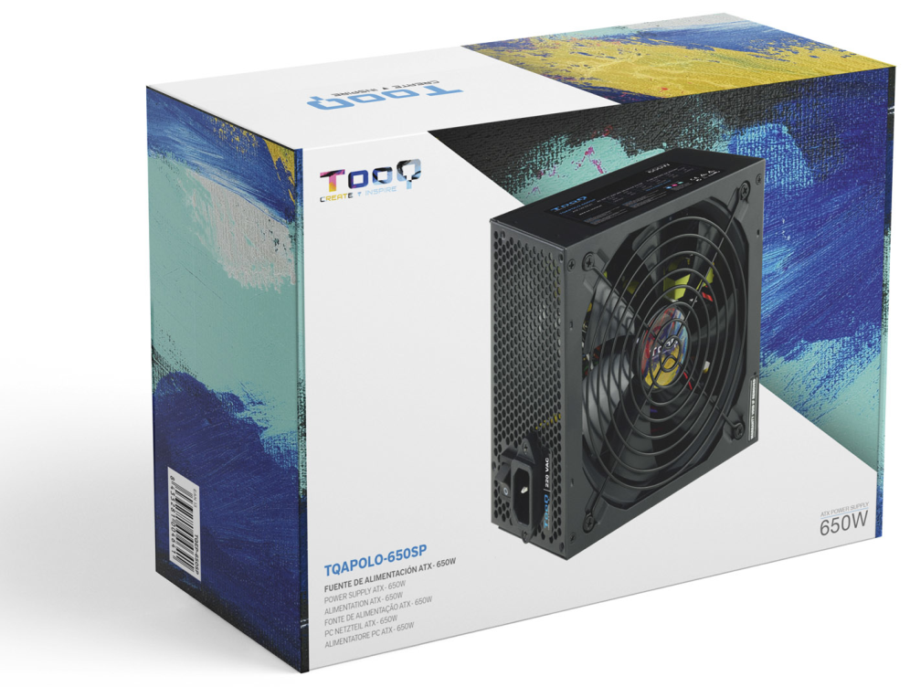 TooQ TQAPOLO-650SP unidad de fuente de alimentacion 650 W 20+4 pin ATX ATX Negro