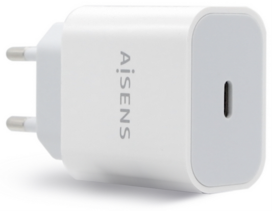 AISENS Cargador USB-C P?3.0 1 Puerto 1x USB-C 20 W, Blanco
