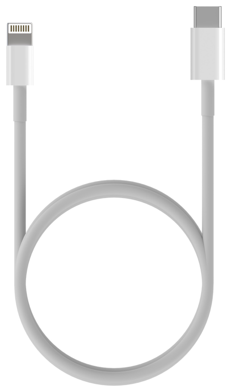 AISENS Cable USB 2.0 USB-C A Lightning PD 2A, Lightning/M-USB-C/M, Blanco, 0.5 m