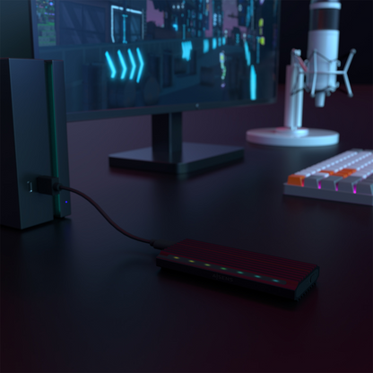 AISENS Caja Externa M.2 RGB Gaming ASM2-RGB012B SATA/NVMe A USB3.1 Gen2, Negra
