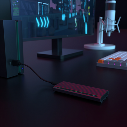 AISENS Caja Externa M.2 RGB Gaming ASM2-RGB011GR SATA/NVMe A USB3.1 Gen2, Gris