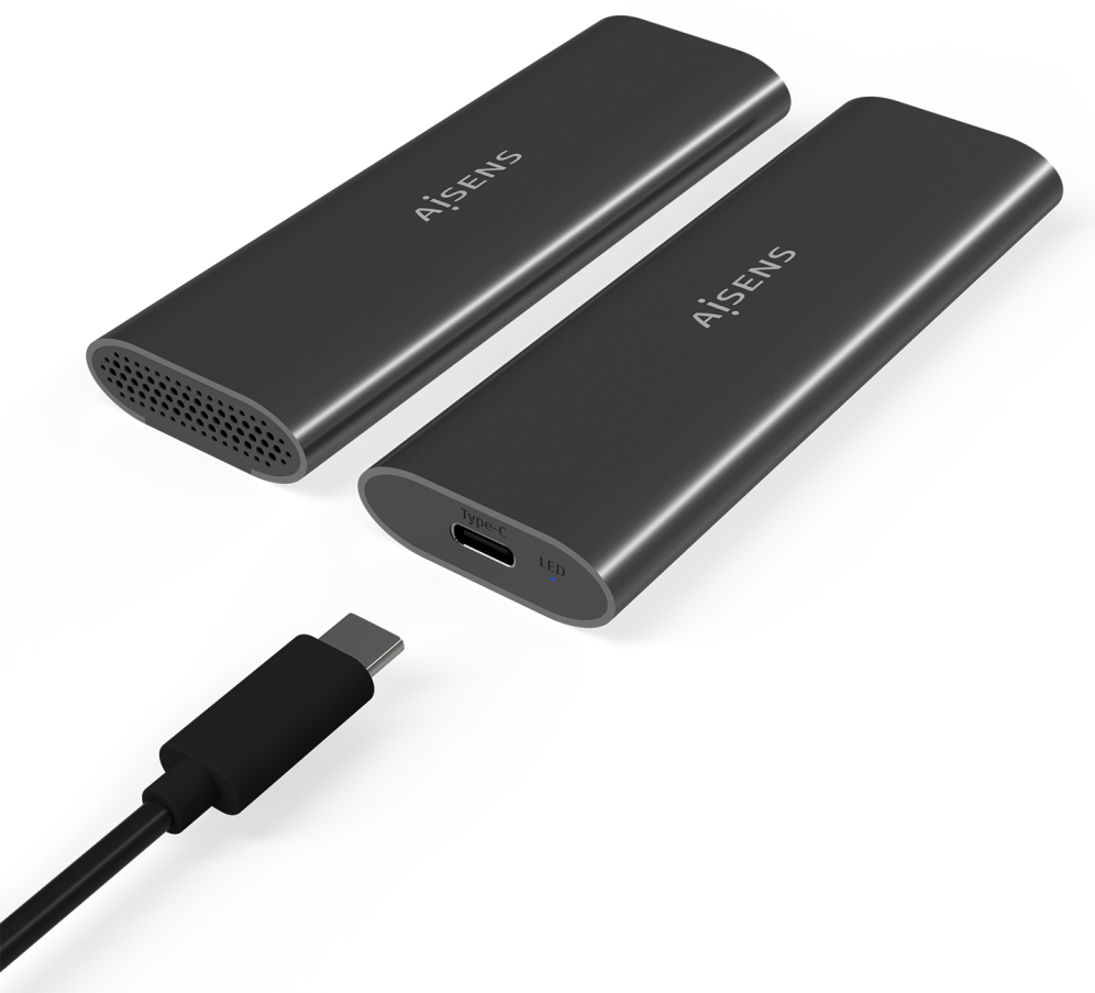 AISENS ASM2-015GR caja para disco duro externo Caja externa para unidad de estado solido (SSD) Gris M.2