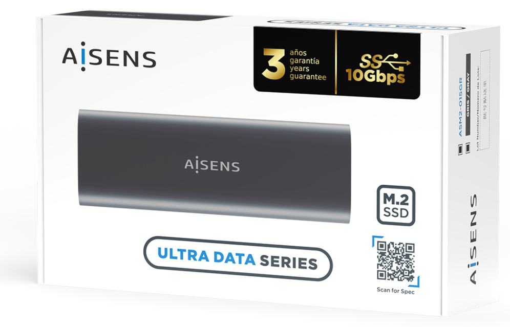 AISENS ASM2-015GR caja para disco duro externo Caja externa para unidad de estado solido (SSD) Gris M.2