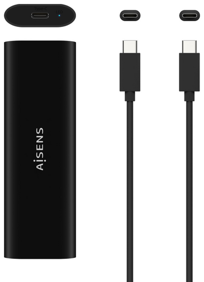 AISENS Caja Externa M.2 (NGFF) ASM2-014B SATA/NVMe A USB3.1 Gen2, Negro