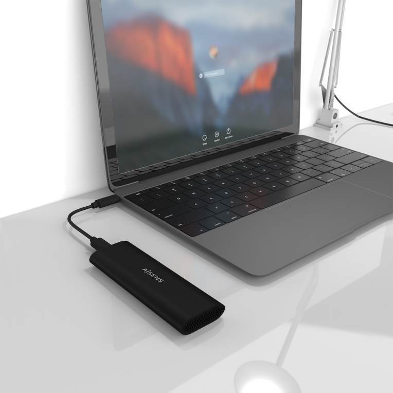 AISENS Caja Externa M.2 (NGFF) ASM2-014B SATA/NVMe A USB3.1 Gen2, Negro