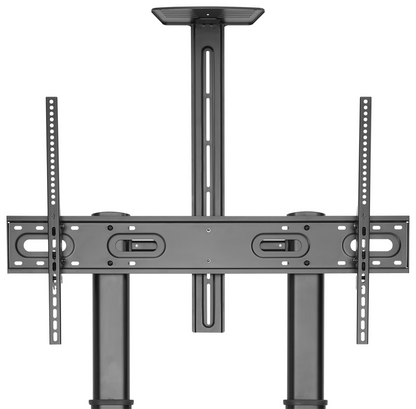 AISENS Soporte de Suelo ECO con Ruedas y Manivela, Bandeja para DVD y Soporte de Camara para Monitor/TV 100Kg de 60-100, Negro