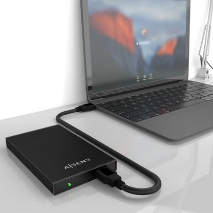 AISENS Caja Externa 2,5? ASE-2523B 9.5MM SATA a USB 3.0/USB3.1 GEN1, Negra
