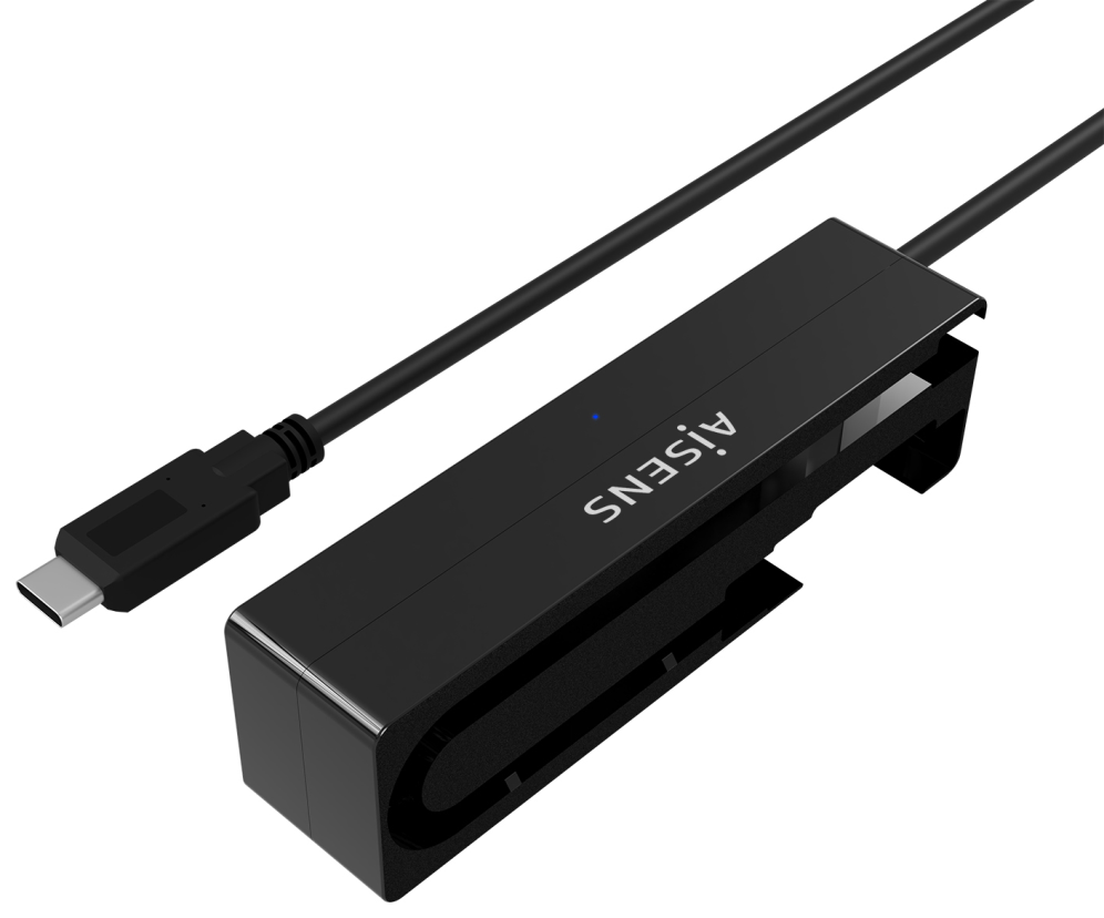 AISENS Adaptador ASE-35C02B SATA a USB-C USB 3.0/USB3.1 GEN1 para Discos Duros 2.5'' y 3.5'' con Alimentador, Negro