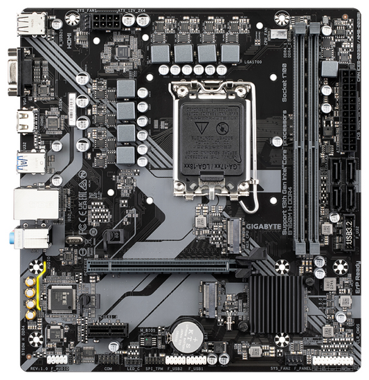 GIGABYTE B760M H DDR4 Placa base - Soporta CPUs Intel Core de 14ª generación, VRM digital de 6+1+1 fases, hasta 3200MHz DDR4 (OC), 2xPCIe 4.0 M.2, GbE LAN, USB 3.2 Gen1