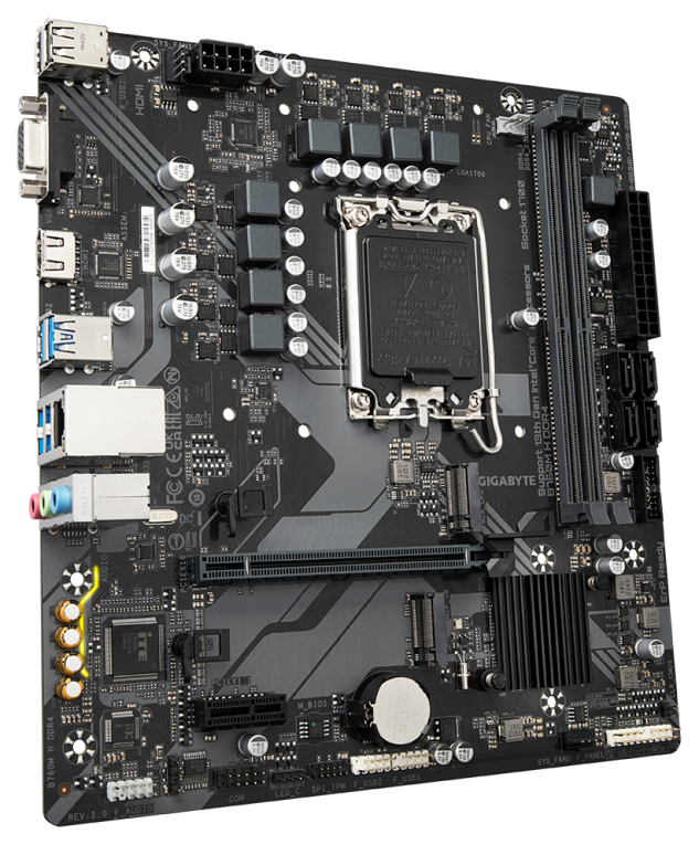 GIGABYTE B760M H DDR4 Placa base - Soporta CPUs Intel Core de 14ª generación, VRM digital de 6+1+1 fases, hasta 3200MHz DDR4 (OC), 2xPCIe 4.0 M.2, GbE LAN, USB 3.2 Gen1