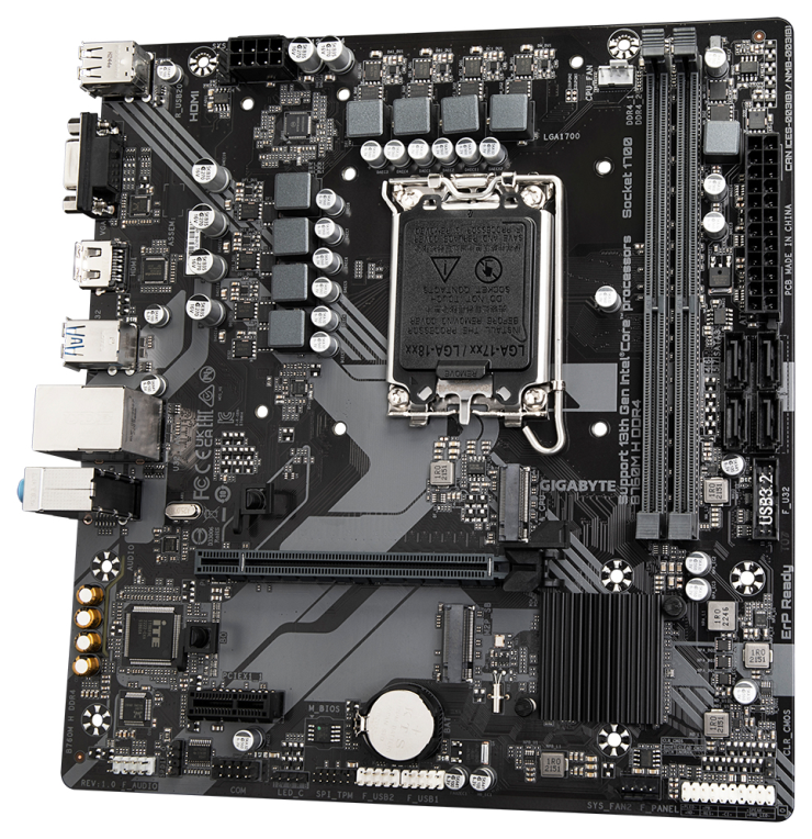 GIGABYTE B760M H DDR4 Placa base - Soporta CPUs Intel Core de 14ª generación, VRM digital de 6+1+1 fases, hasta 3200MHz DDR4 (OC), 2xPCIe 4.0 M.2, GbE LAN, USB 3.2 Gen1