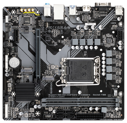 GIGABYTE B760M H DDR4 Placa base - Soporta CPUs Intel Core de 14ª generación, VRM digital de 6+1+1 fases, hasta 3200MHz DDR4 (OC), 2xPCIe 4.0 M.2, GbE LAN, USB 3.2 Gen1