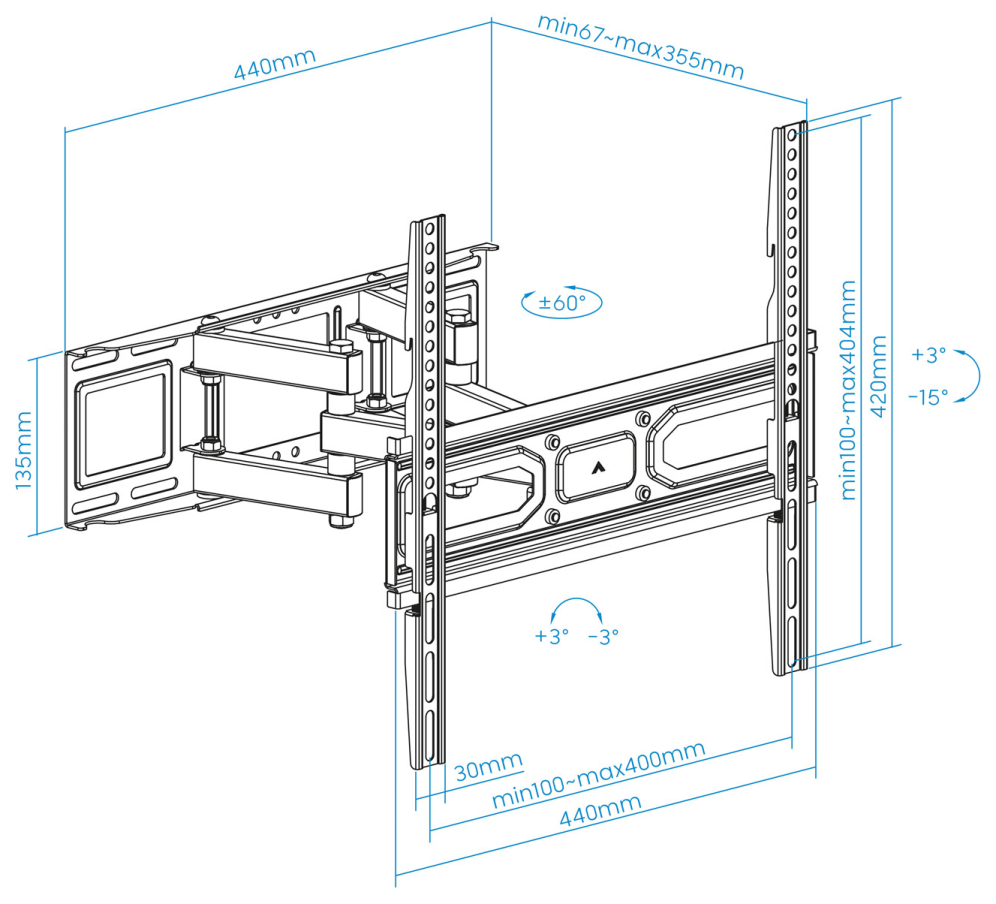 TooQ Soporte de pared para pantallas 32a- 70a
