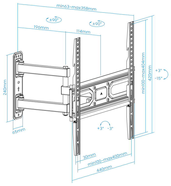 TooQ Soporte de pared para pantallas 32a- 55a