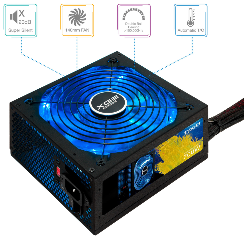 TooQ TQXGEII-700SAP unidad de fuente de alimentacion 700 W 20+4 pin ATX ATX Negro