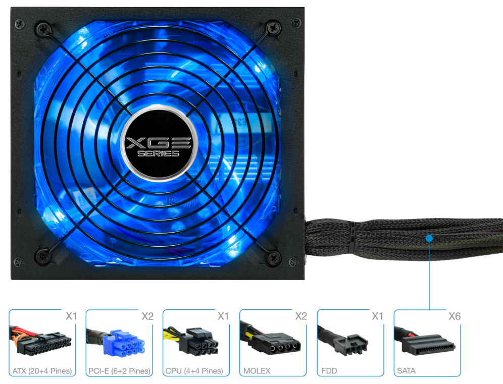 TooQ TQXGEII-700SAP unidad de fuente de alimentacion 700 W 20+4 pin ATX ATX Negro