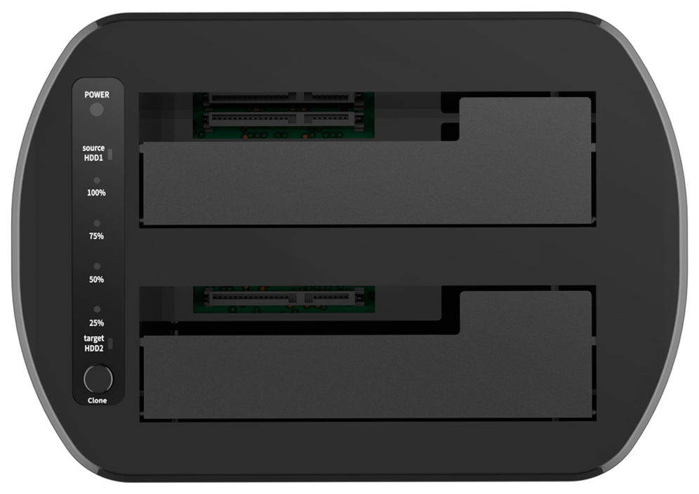 AISENS Estacion de Docking de Doble Bahia ASDS-D03B SATA 2.5/3.5 a USB 3.0/3.1 Gen1, Clone, Negra