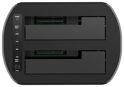 AISENS Estacion de Docking de Doble Bahia ASDS-D03B SATA 2.5/3.5 a USB 3.0/3.1 Gen1, Clone, Negra