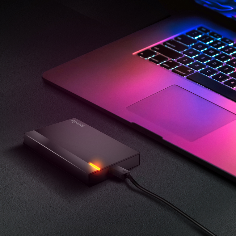 AISENS Caja Externa 2,5? ASE-2524B 9.5mm SATA a USB 3.0/USB3.1 Gen1, Negra