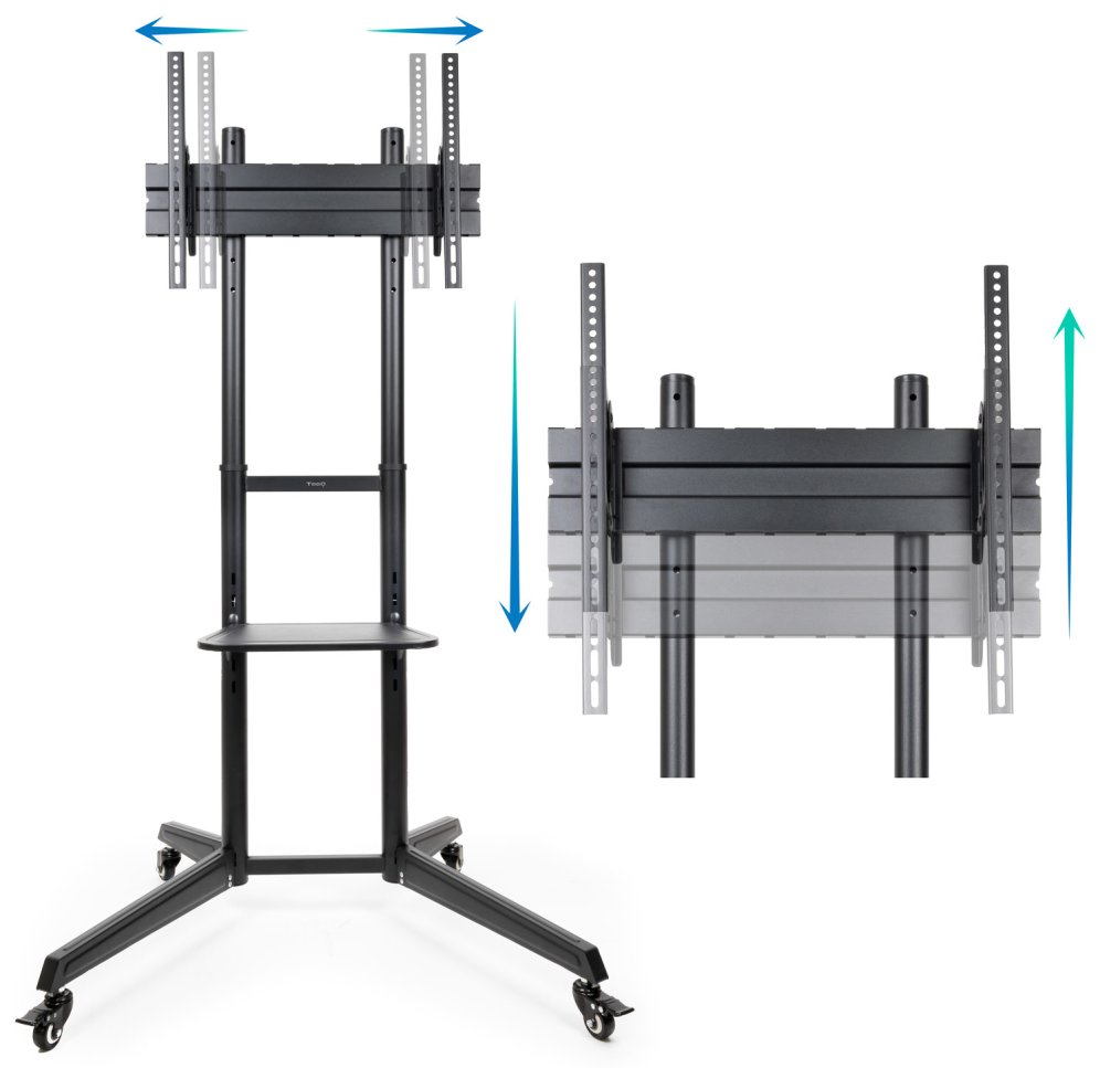 TooQ RAMSAS Soporte de Suelo con Ruedas para Pantallas 37''- 70'', Negro