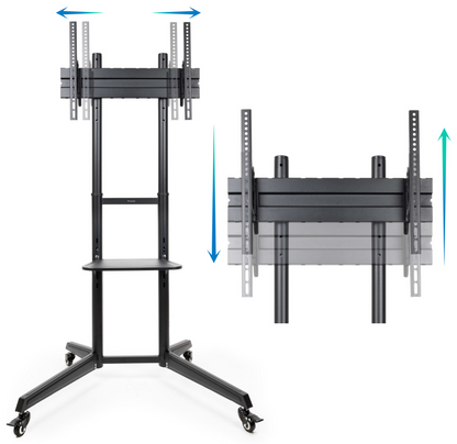 TooQ RAMSAS Soporte de Suelo con Ruedas para Pantallas 37''- 70'', Negro