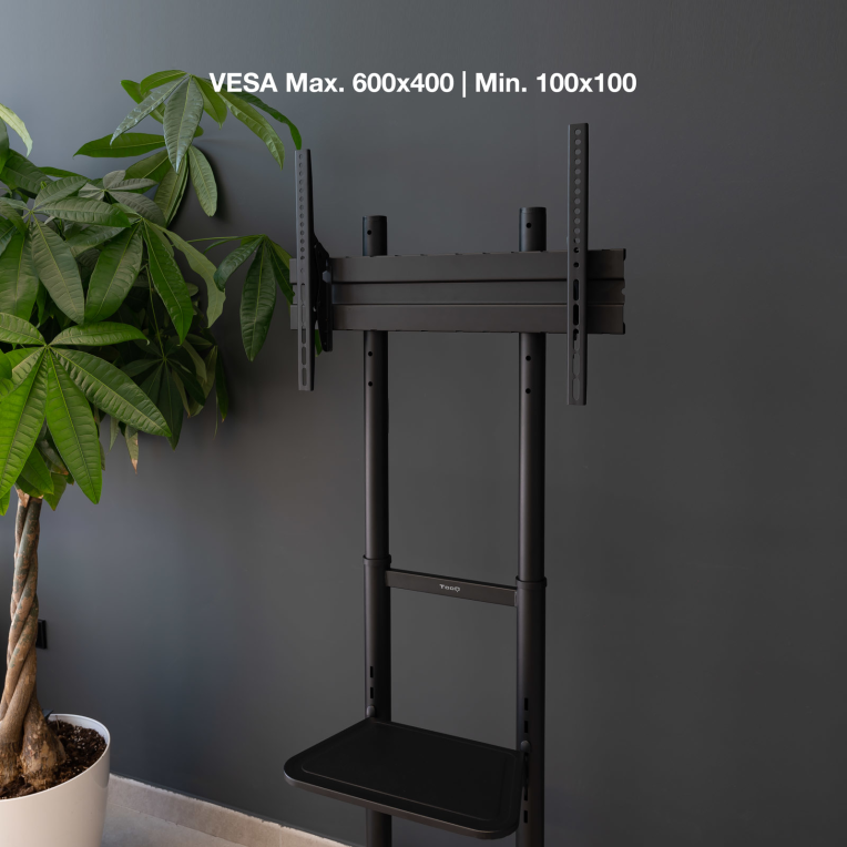 TooQ RAMSAS Soporte de Suelo con Ruedas para Pantallas 37''- 70'', Negro