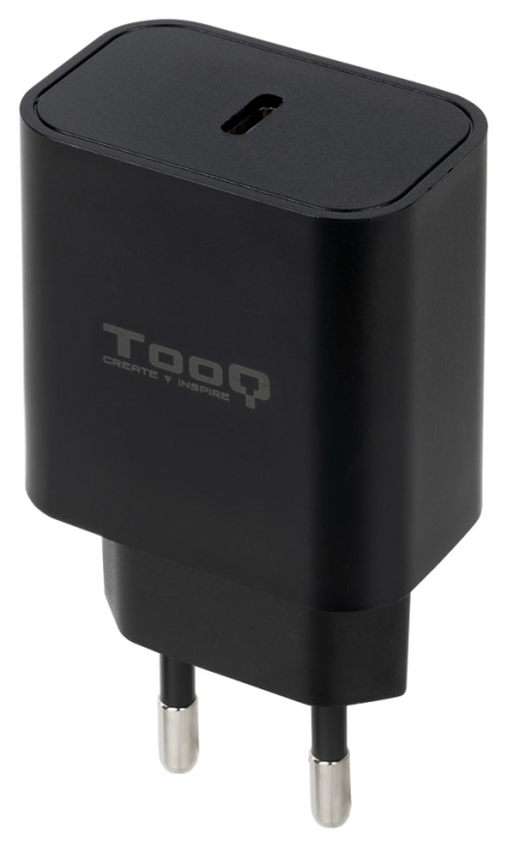 TooQ Cargador de Pared USB-C PD20W, Negro