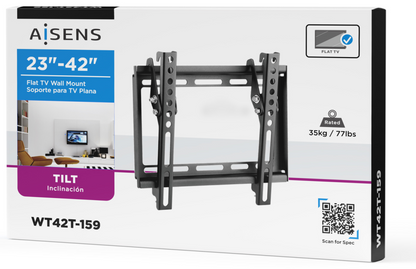 AISENS Soporte Eco Inclinable Para Monitor/TV 35kg De 23-42, Negro